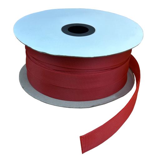 Red Expandable LSOH Braided Cable Sleeve 40-63mm RAL3000