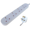 4 Gang 13amp Power Extension Lead Strip 10m White