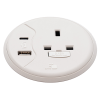 CMD  White PortHole outlet fitted with 1 x Power, 1 x Dual USB, Types A & C