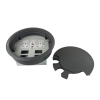 Grey 209mm Cut-Out RCD Twin Power & 4 Data Apertures (each)