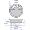 Grey 209mm Cut-Out RCD Twin Power & 4 Data Apertures (each)