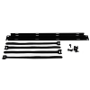 1U 4 Way Hook & Loop (200mm x 13mm)  Cable Management Bar Black