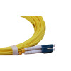 10m FC to LC Duplex OS2 Singlemode Yellow Fibre Optic Patch Cable with 2mm Jacket