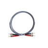 2m ST to ST Duplex OM1 Multimode Grey Fibre Optic Patch Cable with 3mm Jacket