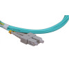 3m LC to SC Duplex OM3 Multimode Aqua Fibre Optic Patch Cable with 2mm Jacket