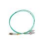 1m LC to SC Duplex OM3 Multimode Aqua Fibre Optic Patch Cable with 2mm Jacket