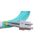 10m LC to SC Duplex OM3 Multimode Aqua Fibre Optic Patch Cable with 2mm Jacket