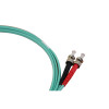 2m LC to ST Duplex OM3 Multimode Aqua Fibre Optic Patch Cable with 3mm Jacket