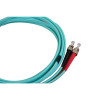 3m LC to ST Duplex OM3 Multimode Aqua Fibre Optic Patch Cable with 3mm Jacket