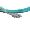 5m SC to SC Duplex OM3 Multimode Aqua Fibre Optic Patch Cable with 3mm Jacket