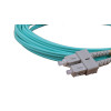 5m SC to SC Duplex OM3 Multimode Aqua Fibre Optic Patch Cable with 3mm Jacket