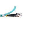 1m SC to ST Duplex OM3 Multimode Aqua Fibre Optic Patch Cable with 3mm Jacket