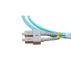 1m SC to ST Duplex OM3 Multimode Aqua Fibre Optic Patch Cable with 3mm Jacket