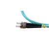 1m ST to ST Duplex OM3 Multimode Aqua Fibre Optic Patch Cable with 3mm Jacket