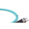 1m ST to ST Duplex OM3 Multimode Aqua Fibre Optic Patch Cable with 3mm Jacket