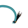 2m ST to ST Duplex OM3 Multimode Aqua Fibre Optic Patch Cable with 3mm Jacket