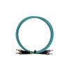 2m ST to ST Duplex OM3 Multimode Aqua Fibre Optic Patch Cable with 3mm Jacket