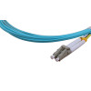 3m LC to LC Duplex OM4 Multimode Aqua Fibre Optic Patch Cable with 2mm Jacket