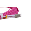 15m LC to LC Duplex OM4 Multimode Erika Violet Fibre Optic Patch Cable with 2mm Jacket