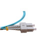 1m LC to SC Duplex OM4 Multimode Aqua Fibre Optic Patch Cable with 2mm Jacket