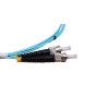 1m LC to ST Duplex OM4 Multimode Aqua Fibre Optic Patch Cable with 2mm Jacket