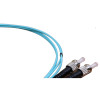 1m LC to ST Duplex OM4 Multimode Aqua Fibre Optic Patch Cable with 2mm Jacket