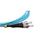 2m LC to ST Duplex OM4 Multimode Aqua Fibre Optic Patch Cable with 2mm Jacket