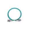 2m SC to SC Duplex OM4 Multimode Aqua Fibre Optic Patch Cable with 3mm Jacket