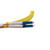 3m FC to LC Duplex OS2 Singlemode Yellow Fibre Optic Patch Cable with 2mm Jacket