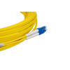 15m FC to LC Duplex OS2 Singlemode Yellow Fibre Optic Patch Cable with 3mm Jacket