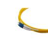 2m LC to LC Duplex OS2 Singlemode Yellow Fibre Optic Patch Cable with 2mm Jacket and 45 Degree Boot on One End