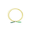 2m LC APC to SC APC Simplex OS2 Singlemode Yellow Fibre Optic Patch Cable with 2mm Jacket