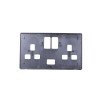 Double Gang Cover Fascia Plate for use with SIN770BK Black