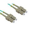 5m SC to SC Duplex OM3 Multimode Aqua Fibre Optic Patch Cable with 3mm Jacket