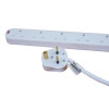 6 Way 13amp Power Extension Lead 2m with Neon White (Each)