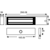 Slim, compact design unmonitored maglock. 12/24Vdc. 275kg/600lb holding force. Silver anodised aluminium finish