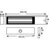 Slim, compact design fire rated unmonitored maglock. 12/24Vdc. 275kg/600lb holding force. Silver anodised aluminium finish