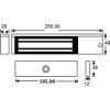 Slim, compact design fire rated lock monitored maglock. 12/24Vdc. 275kg/600lb holding force. Silver anodised aluminium finish