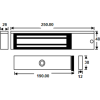 Slim, compact design lock and door status monitored maglock. 12/24Vdc. 275kg/600lb holding force. Silver anodised aluminium finish