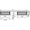 Double slim, compact design unmonitored maglock. 12/24Vdc. 545kg/1200lb total holding force. Silver anodised aluminium finish