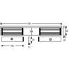 Double slim, compact design lock and door status monitored maglock. 12/24Vdc. 545kg/1200lb total holding force. Silver anodised aluminium finish