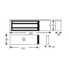 Standard door status monitored maglock. 12/24Vdc. 275kg/600lb holding force. Silver anodised aluminium finish