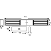 Double standard lock monitored maglock. 12/24Vdc. 545kg/1200lb total holding force. Silver anodised aluminium finish