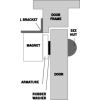 Fully adjustable covered L bracket for standard size EM maglock. Silver anodised aluminium finish. Architectural design