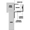 Fully adjustable Z & L bracket for standard size EM maglock. Silver anodised aluminium finish