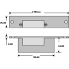 12Vdc euro style mortice electric release/strike. Fail safe. Fixed jaw. Includes long faceplate