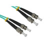 5m ST to ST Duplex OM3 Multimode Aqua Fibre Optic Patch Cable with 3mm Jacket