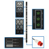 Tripp Lite PDU3XMV6G20 11.5kW 3-Phase Metered PDU, 240-220V (36 C13 & 9 C19), IEC-309 16/20A Red, 415-380V Input, 6ft Cord, 0U Vertical