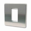 Kauden  Single Brushed Steel Screwless Plate accepts 1 EURO Module 50x25mm