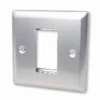 Kauden  Single Satin Chrome Bevelled Edge Plate accepts 1 EURO Module 50x25mm